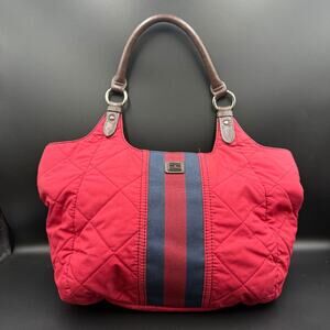 Vintage Tommy Hilfiger Red Quilted Handbag Top Handle Purse